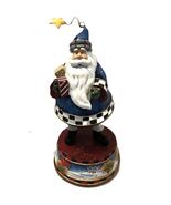 Vintage Santa Wind-Up Music Box 9&quot; Tall Christmas Holiday Decoration - $25.95