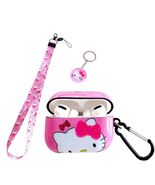 LZHZXM Cute Hello Cartoon Cat TPU Case with Pink Kawaii Lanyard Keychain - $221.44 MXN