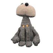 Beverly Hills Teddy Bear Company Stuffed Plush Ribbed Gray Toy Cat - £19.14 GBP