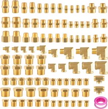 98Pcs Brass Pipe Fittings Assortment Kit Npt Adapter,Reducer Bushing, Hex - £91.03 GBP