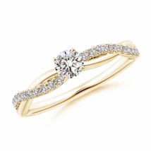 ANGARA Diamond Twist Shank Engagement Ring with Accents (Grade-IJI1I2, 0.32 Ctw) - £639.56 GBP