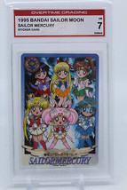 1995 Bandai Sailor Moon Overtime Graded 7 Sailor Mercury Japanese Sticker Card  - £56.39 GBP