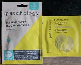 Patchology FlashMasque Illuminate 5 Minute Sheet Mask 2 Masks &amp; 1 Pair E... - $15.23 CAD