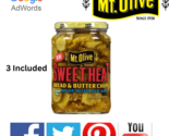 &#39;&#39;Mt. Olive Sweet Heat Bread &amp; Butter Chips, (24 Oz, ) Case Of 3 Included&#39;&#39; - £10.33 GBP