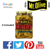 &#39;&#39;Mt. Olive Sweet Heat Bread &amp; Butter Chips, (24 Oz, ) Case Of 3 Included&#39;&#39; - £10.16 GBP