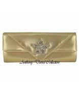 Anthony David Gold Metallic Floral Clutch Evening Bag - £21.59 GBP