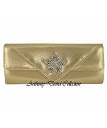 Anthony David Gold Metallic Floral Clutch Evening Bag - $27.02