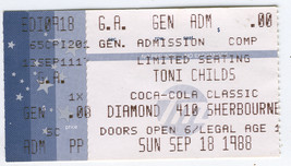 TONI CHILDS 1988 Vintage Ticket Stub Toronto Diamond on Sherbourne BERLI... - $8.75