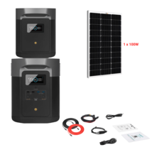 EcoFlow DELTA Max 1612Wh 2000W + Sol 100W Rigid 1 Panel 3628Wh (1 Extra Battery) - £1,692.63 GBP