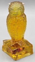 VINTAGE Degenhart Glass Sunset Orange Wise Owl On Books Figurine Paperwe... - $30.84