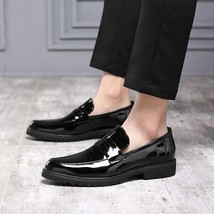 Casual Men Loafers Platform Thick Sole Patent Leather British Daily Men Dress Sh - £60.68 GBP