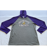 NFL Minnesota Vikings Men&#39;s Long Sleeve Hooded T-Shirt with Embroidered ... - $344.66 MXN