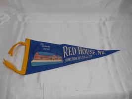 Old Vtg RED HOUSE MARYLAND THE CHIMMEY CORNER FELT PENNANT TRAVEL SOUVEN... - £23.45 GBP