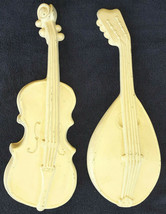 Set of 2 Royal White Cast Aluminum Vintage Violin Mandolin Musical Wall ... - £12.96 GBP