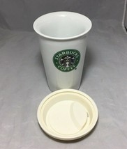 Starbucks coffee 2010 Mermaid tall 5 ¼” travel glossy mug with silicon l... - £6.19 GBP