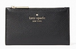 Kate Spade Leila Small Slim Bifold Black Leather Wallet WLR00395 NWT $129 Retail - £39.43 GBP