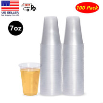 100 Pack 7 oz Disposable Clear Plastic  Drinking Cups For Events, Party, Picnic - £7.91 GBP