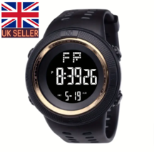 watches for men led gold bezel Casual Calendar stop Watch wrist business sport - £8.92 GBP