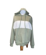 ABOUND WOMEN GREEN WHITE COLOR BLOCK HOODED PULLOVER SWEATSHIRT SIZE SMA... - £14.43 GBP