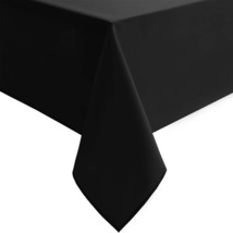 Black Rectangle Tablecloth 54 x 80 Inch Waterproof Wrinkle Resistant Was... - $24.81