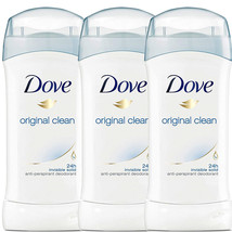 (3 Pack) NEW Dove Anti-Perspirant Deodorant Invisible Original Clean, 2.... - £14.69 GBP