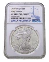 2020-S $1 Silber American Eagle Beweis Ausgewählten Von NGC As PF69 Ucam Frühe - £71.19 GBP