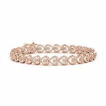 Authenticity Guarantee 
ANGARA Natural Diamond Heart Stackable Bracelet in 14... - £876.31 GBP