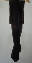 1 pair vintage Seamless textured Garter Mangel&#39;s nylons stockings dark b... - $15.00