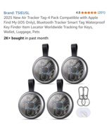 2025 New Air Tracker Tags-4 Pack Compatible with Apple Find My (iOS Only... - $111.05 CAD
