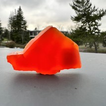 Natural Carnelian Rough Slice 93.31 Carats  Orange Color 80mm  Gems Rough - £65.18 GBP