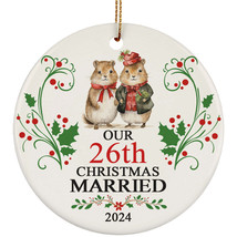 Our 26th Year Christmas Married Ornament Gift 26 Anniversary With Hamster Couple - £11.59 GBP