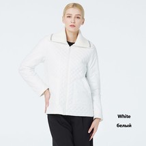 ICE2023 New Women&#39;s Spring Autumn Jacket Fashion Lapel Quilted Coat Female Light - £93.76 GBP