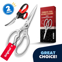 Stainless Steel Kitchen Scissors Set (2Pack), Multi-Purpose Forged Heavy... - $25.93