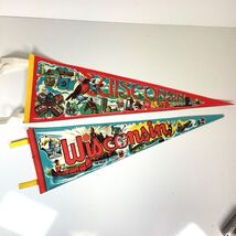 Pair of Wisconsin State Pennants Flags Banners Vintage USA 1976 Full Size - $14.38