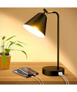 Industrial Dimmable Desk Lamp with 2 USB Charging Ports AC Outlet, Touch... - $610.58 MXN