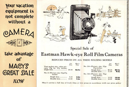 Macy&#39;s Eastman Hawk-Eye Camera Adverting Brochure 1927 Vintage Photography - £16.57 GBP
