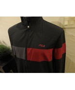 Fila  Black Polyester Spandex Track Field Lightweight Jacket  Adult M Ex... - $29.69