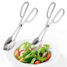 2 Pack Buffet Tongs Salad Tongs, 10 Inch Stainless Steel Food Serving Tongs Brea - £25.71 GBP