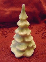 Fenton Green and Milk Slag Glass Christmas Tree 4 Inch - £63.28 GBP