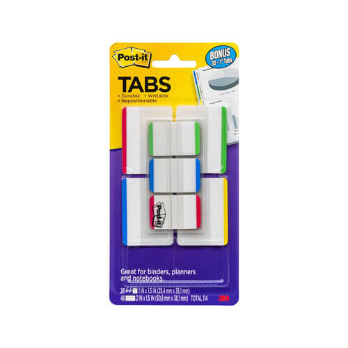 Post-it Durable Index Tabs 50mm - Strip Colour - $25.30
