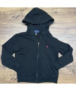 Polo Ralph Lauren Sweatshirt Youth Boys Small (8) Black Full Zip Hooded ... - $18.50