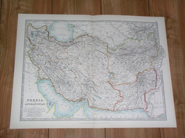 1907 Antique Map Of Persia Iran / Afghanistan Pakistan United Arab Emirates - $26.09