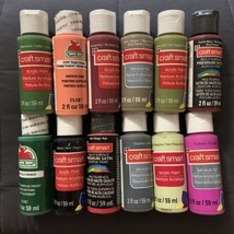 Lot mixed Of 12 Craft Smart Delta Acrylic Paint 2 fl.oz. ￼ Bottles Lot #1 - £13.92 GBP