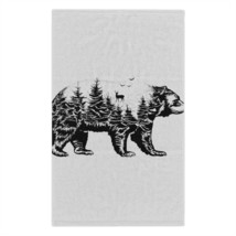Personalized Rally Towel 11x18, Custom Bear Forest Print, Soft Absorbent Polyest - £13.99 GBP