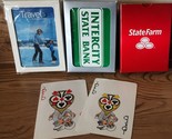 Advertising Playing Cards 3 Decks State Farm Travel Channel Intercity Bank - £6.82 GBP