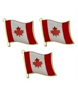 3 CANADA FLAG PINS 0.5&quot; Metal Lapel Pin Canadian Maple Leaf Hat Tie Tack... - $10.95