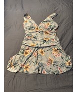 SHEKINI Women’s XL Floral Swim Dress One Piece Skirted Bathing Suit Trop... - $17.50