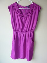 BANANA REPUBLIC Magenta Pink Polyester Cut-Out Fit &amp; Flare Dress Size Pe... - £23.46 GBP