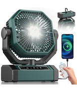 Camping Fan With Light - 9-Inch Portable Rechargeable Fan - 60Hrs 20000M... - $101.19 CAD