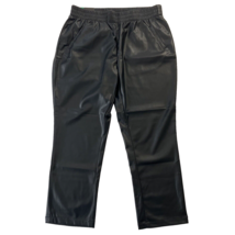 DKNY Jeans Women Faux Leather Pull-On Pants Stretch Waist Black Size XL - £11.75 GBP